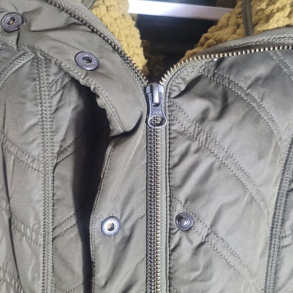 Prana Fleece Sherpa Lined Quilted Vest Women's Large L Green Outdoor Gorpcore - Picture 5 of 13